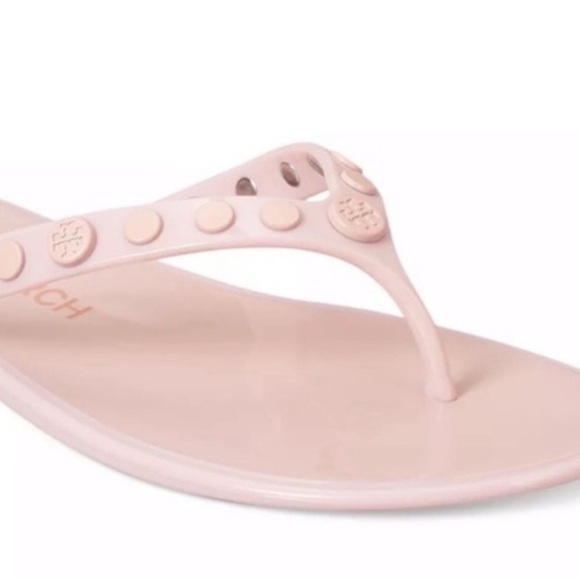 Tory Burch Studded Jelly Thong Sedona Rose Pink Sandals Slides Size 9 - Picture 2 of 8